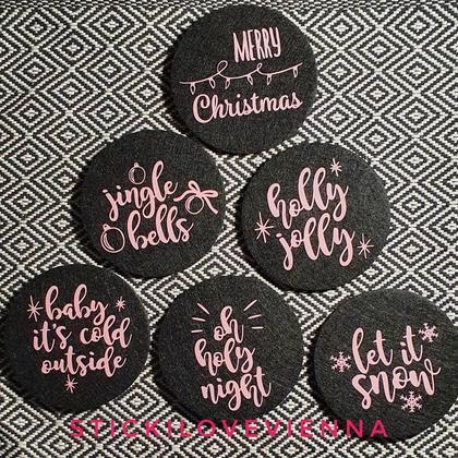 Weihnachts Untersetzer Set Rosa - Image 2