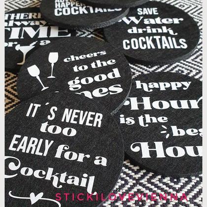 Untersetzer Set Cocktails Weiß