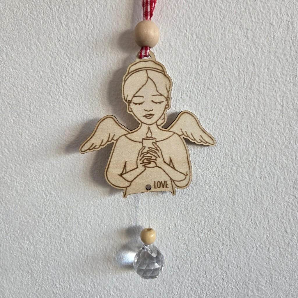 Sonnenfänger Engel mit Kerze
