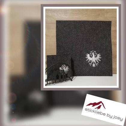 Tisch Filzset Tiroler Adler grau