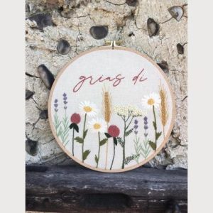 Stickbild Wildblumen 19 cm Durchmesser