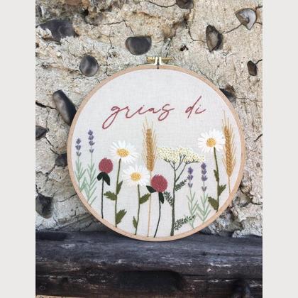 Stickbild Wildblumen 19 cm Durchmesser