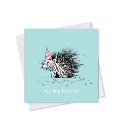 MINI-GRUSSKARTE *Hip Hip Hurra*, 9x9 cm