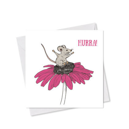 MINI-GRUSSKARTE *Hurra*, 9x9 cm