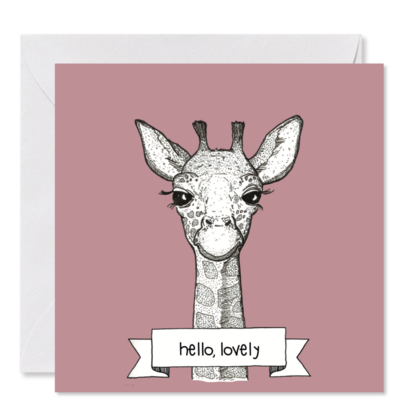 GRUSSKARTE *Antonella, die Giraffe* , 14 x 14 cm