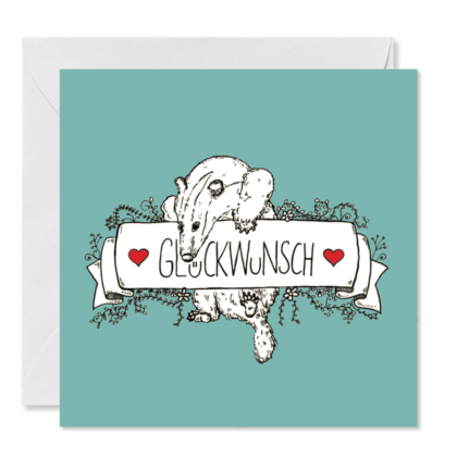 GRUSSKARTE *Der kleine Dachs* , 14 x 14 cm