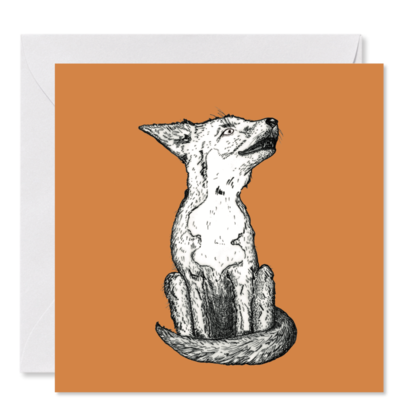 GRUSSKARTE *Frido, der singende Fuchs* , 14 x 14 cm