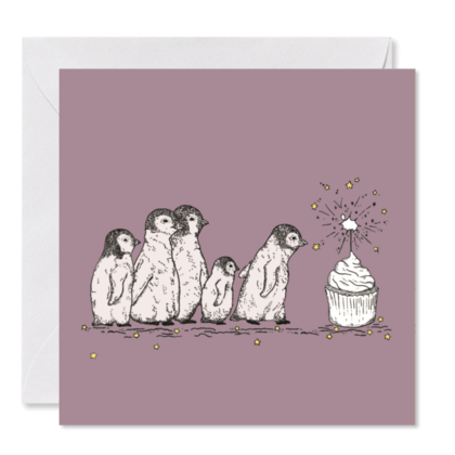 GRUSSKARTE *Pinguingeburtstag* , 14 x 14 cm