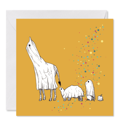 GRUSSKARTE *Tierparade* , 14 x 14 cm