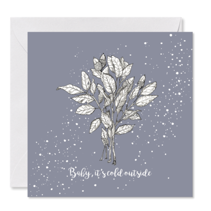 GRUSSKARTE Weihnachten *Baby, it's cold outside* , 14 x 14 cm
