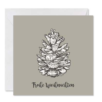 GRUSSKARTE Weihnachten *Es hat an Zapfn* , 14 x 14 cm