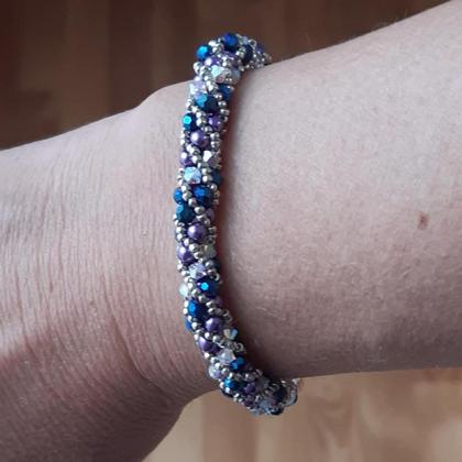 Spiralperlenarmband "Lilaplanet"