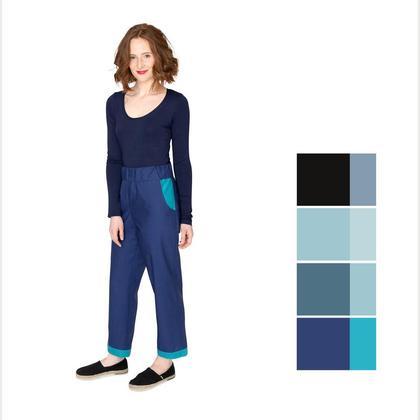 DIY Kit - Hose BICOLORE Indigo