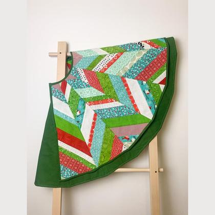 Weihnachtsbaum-Teppich türkis/grün/rot