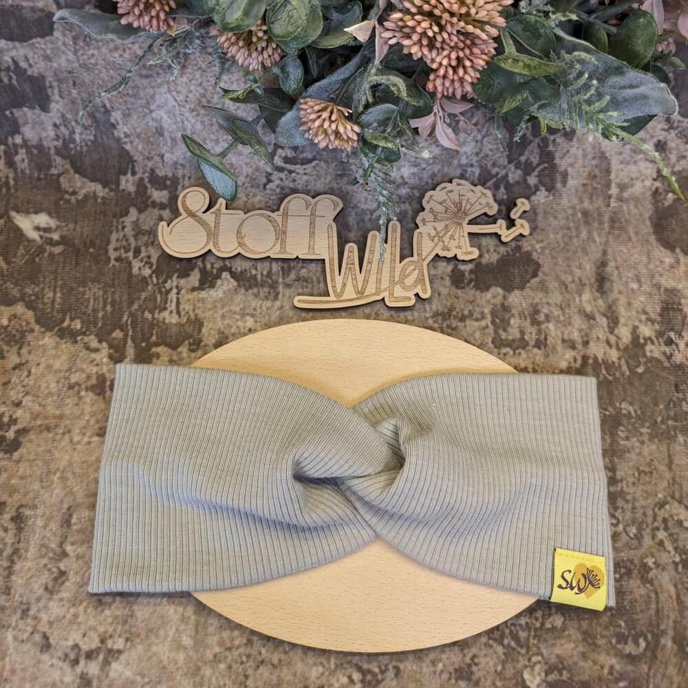 Knotenstirnband aus Ripp-Jersey, Grau