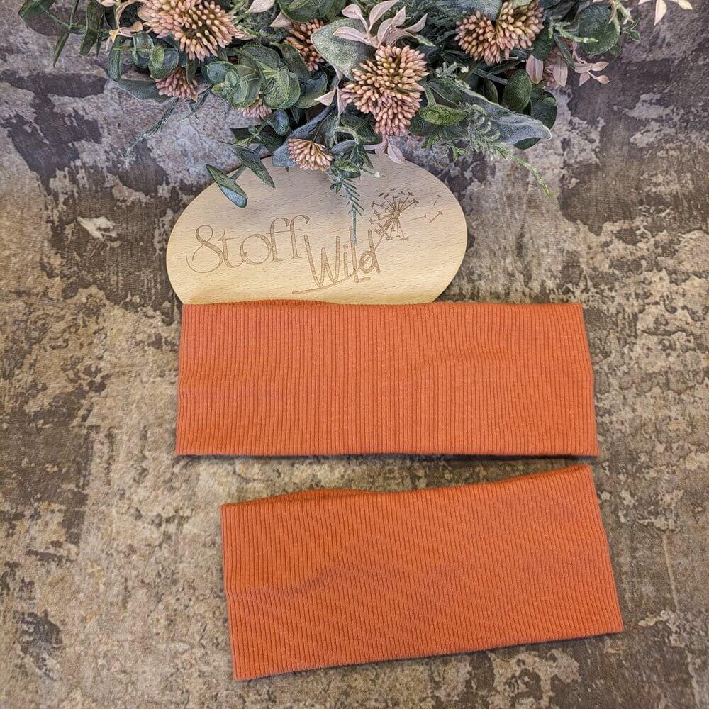 Knotenstirnband aus Ripp-Jersey, Rost-Rot - Image 3