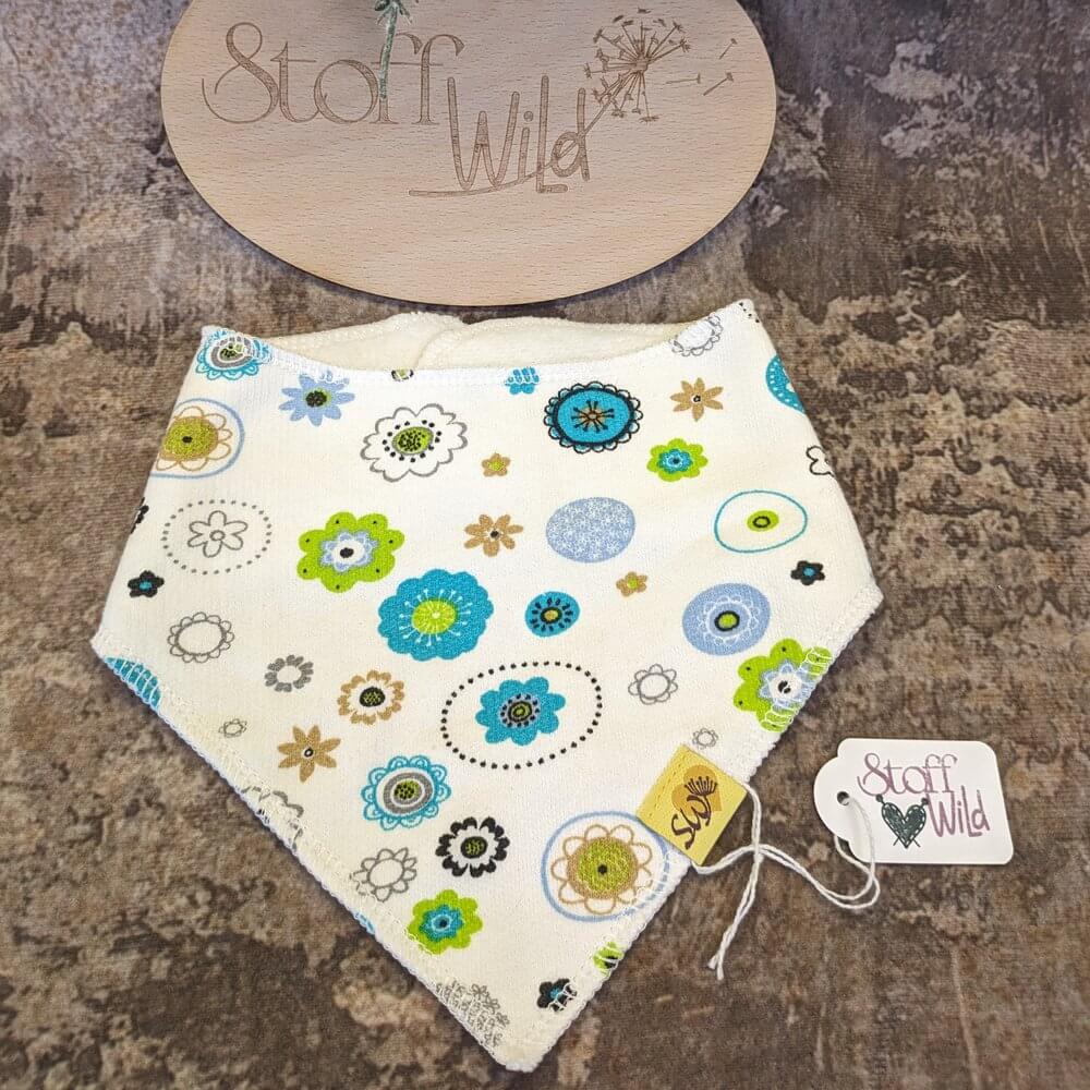 Baby-Dreieckstuch, weiss-türkis-blau - Image 2