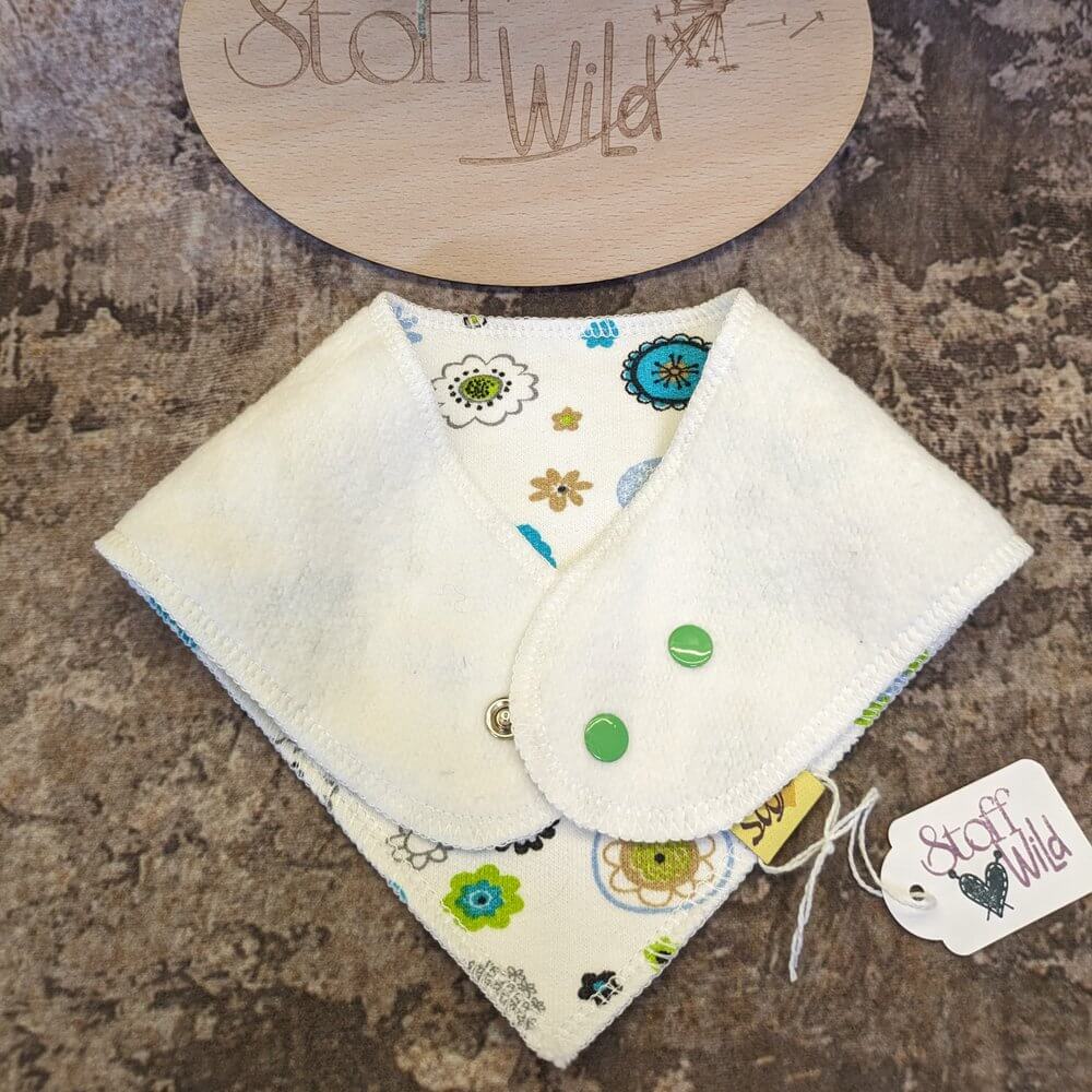 Baby-Dreieckstuch, weiss-türkis-blau - Image 4