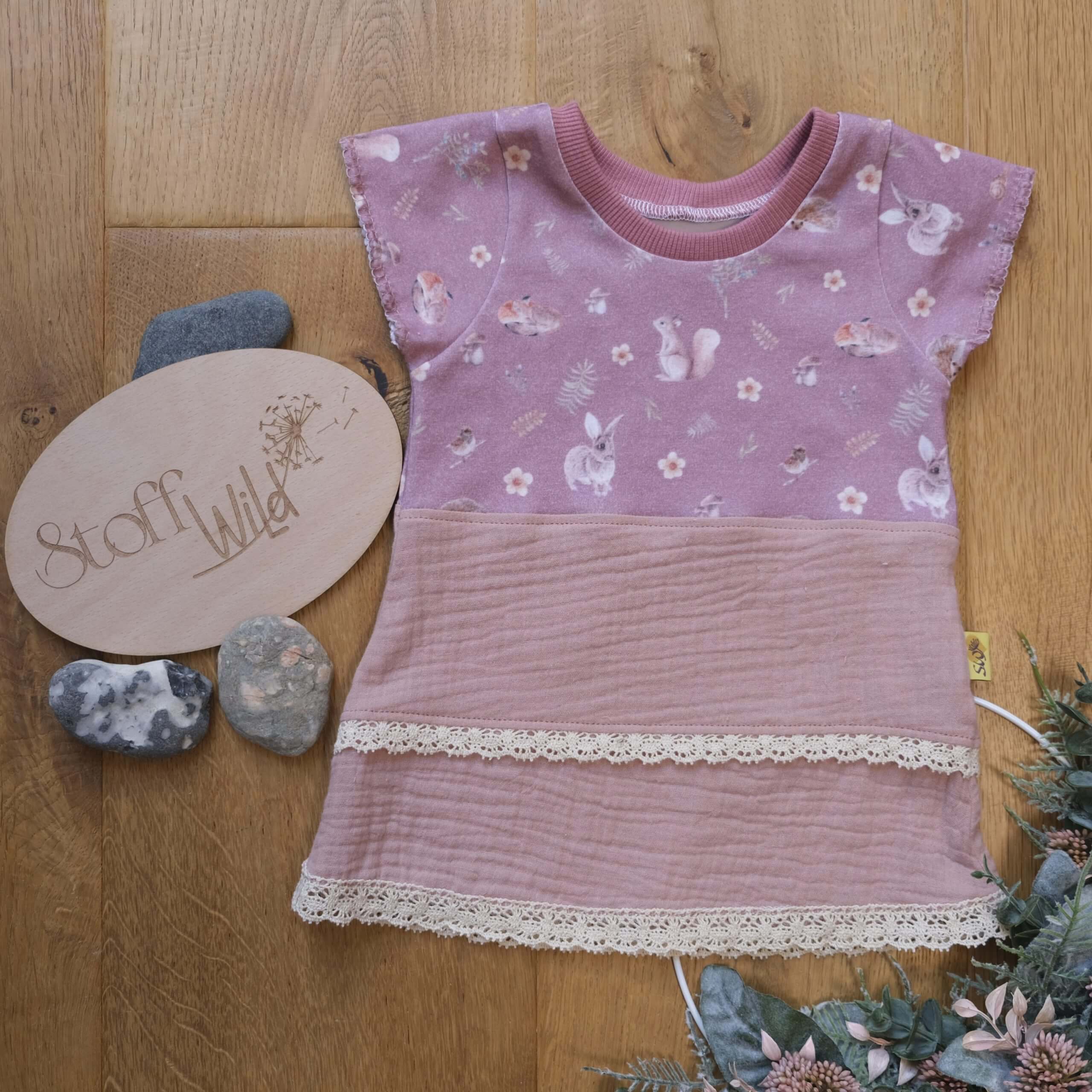 Baby-Kleid Gr. 62/68 "Autumn love altrosa" - Image 7