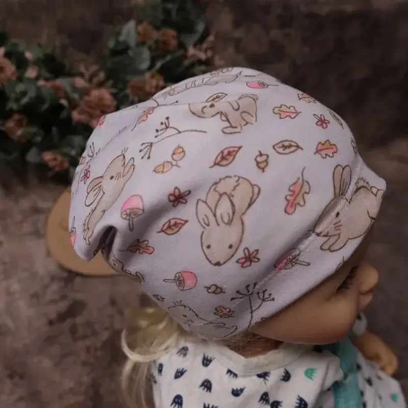 Baby-Beanie Hase, graublau XS - Image 6