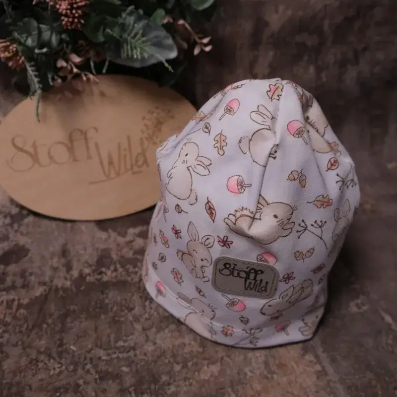 Baby-Beanie Hase, graublau XS - Image 3