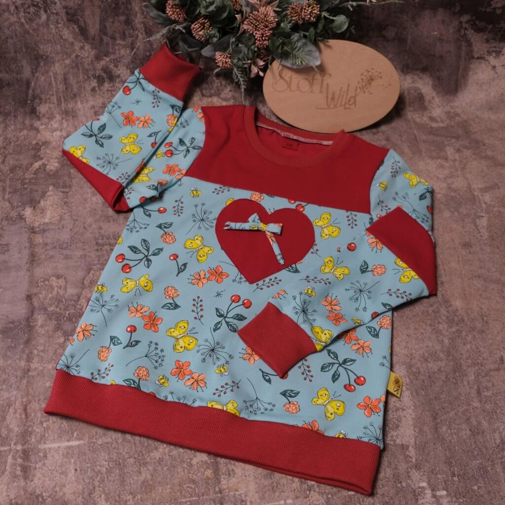 Shirt Sommerwiese blau-rot, Gr. 110