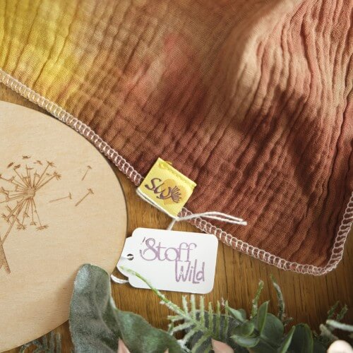 Musselin-Halstuch "Batikmuster braun" 65x65cm - Image 2