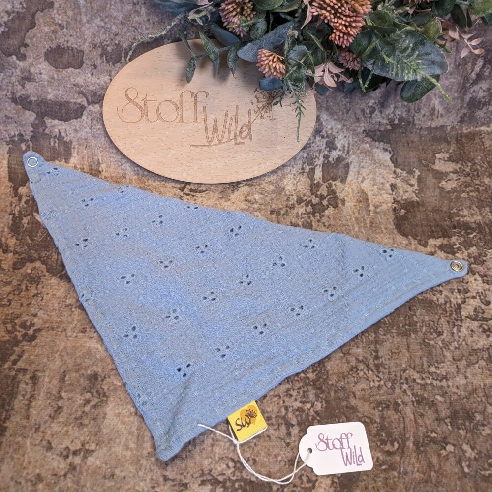 Baby-Musselin-Halstuch "Lochstickerei rauchblau" - Image 2