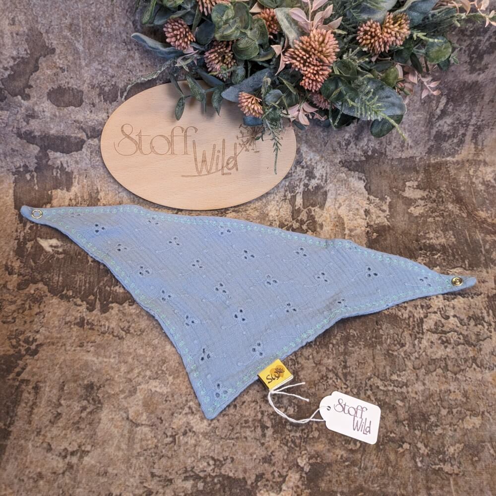 Baby-Musselin-Halstuch "Lochstickerei rauchblau" - Image 3