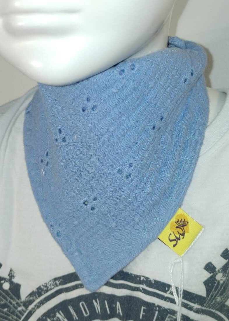 Baby-Musselin-Halstuch "Lochstickerei rauchblau" - Image 6