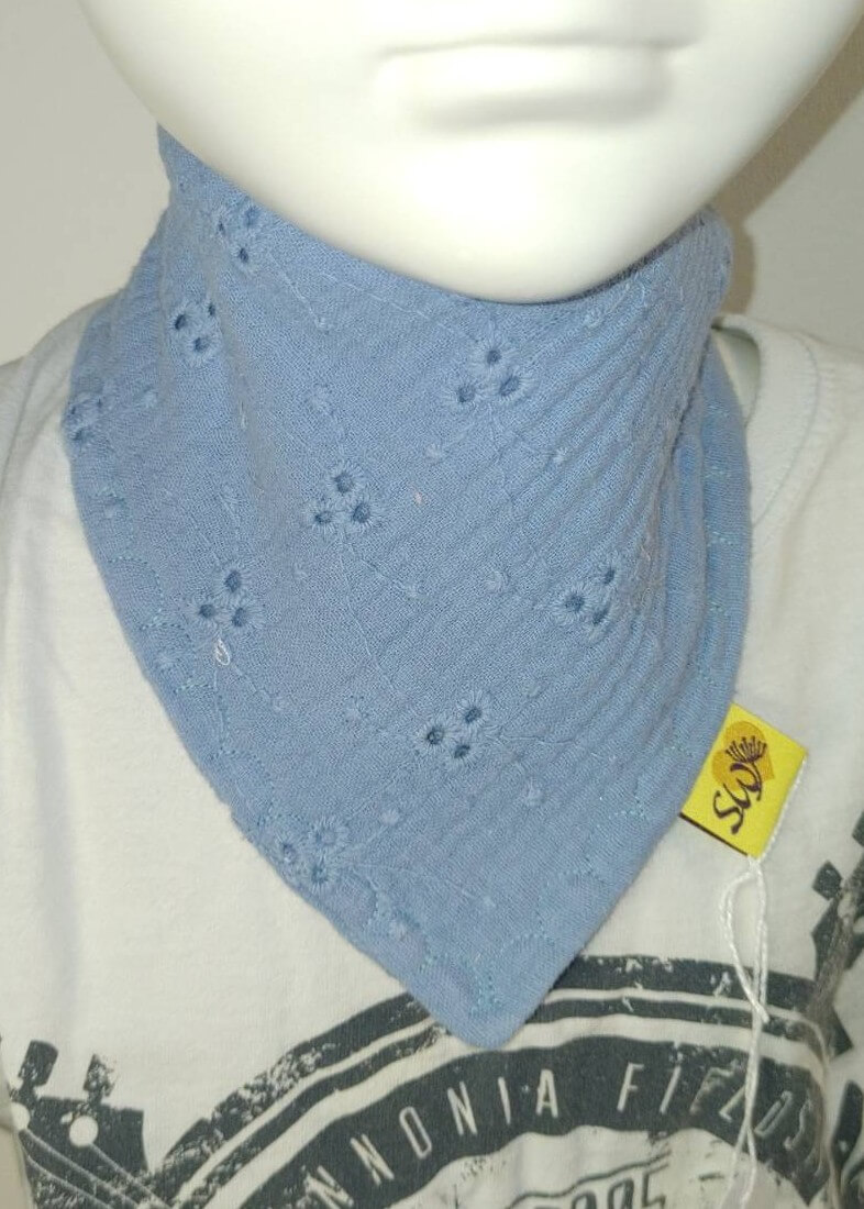 Baby-Musselin-Halstuch "Lochstickerei rauchblau" - Image 7
