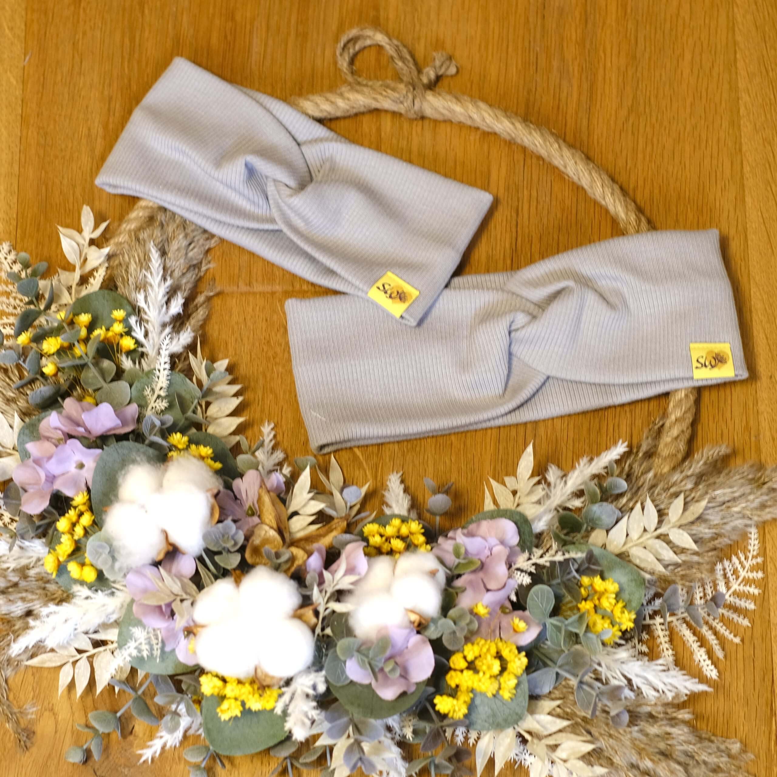 Knotenstirnband aus Ripp-Jersey, Grau - Image 7