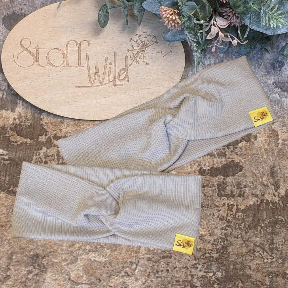 Knotenstirnband aus Ripp-Jersey, Grau - Image 6