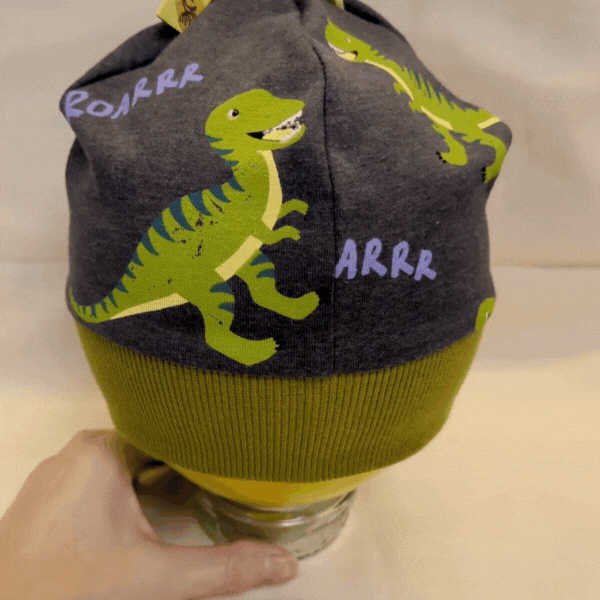 Bündchenhaube Dino, Gr. M 46-52cm - Image 2