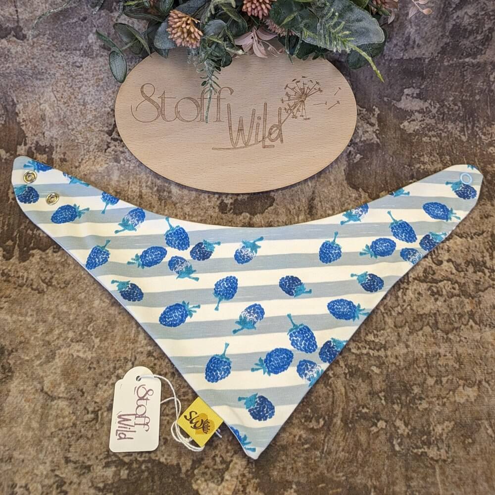 Baby-Wende-Halstuch „Himbeerchen blau“ - Image 2