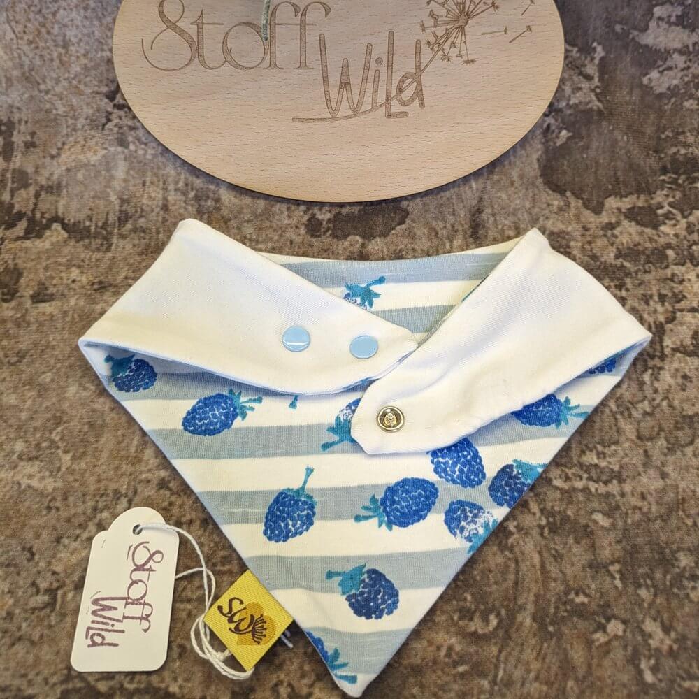 Baby-Wende-Halstuch „Himbeerchen blau“ - Image 3