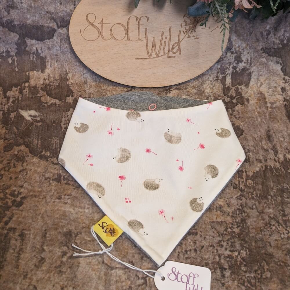Baby-Wende-Halstuch „Igel, pink“ - Image 2