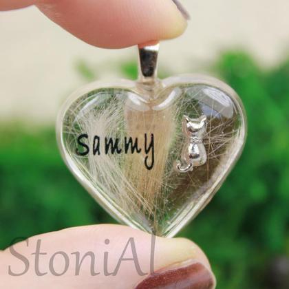 Andenken/Erinnerung Halskette mit Katzenhaaren