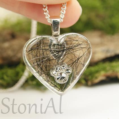 Hund/Katzen Andenken mit Straßpfote und Fell - Image 2