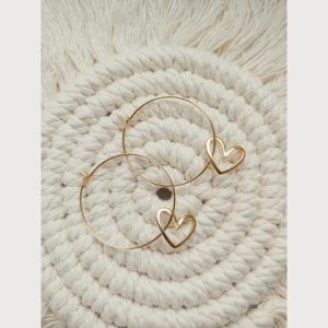 Love Creolen Ohrring, Statement Ohrringe, Herz, 1 Paar