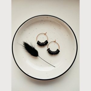 Gold Creolen Polymer Clay Ohrringe Flachperlen, 1 Paar