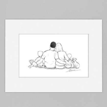 Familienportrait schwarz weiß