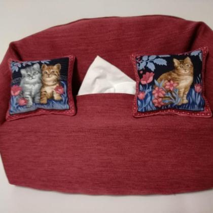 Taschentuchsofa (rot mit Katzen)