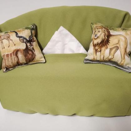 Taschentuchsofa (hellgrün mit Löwe & Antilope)