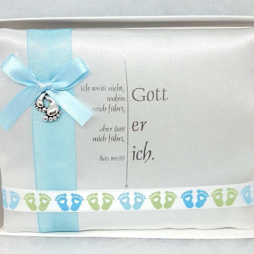 Taufbrief Gott mich führt mit Babyfusserl: Nathan-Daniel