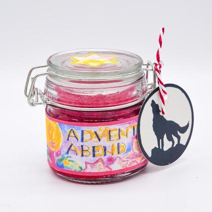 "Adventabend" Weihnachtskerze im Drahtbügelglas