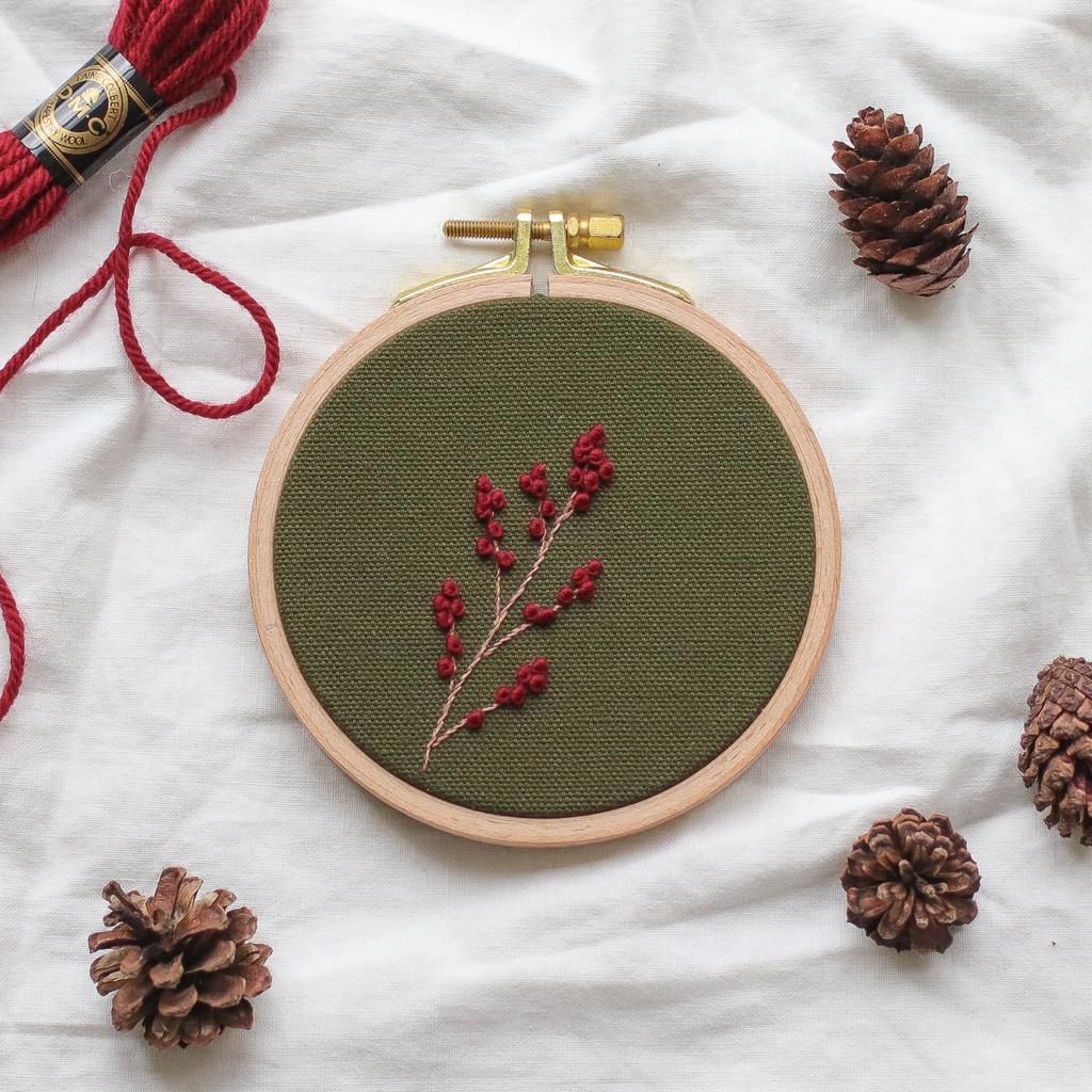 Stickbild „Ilexzweig“