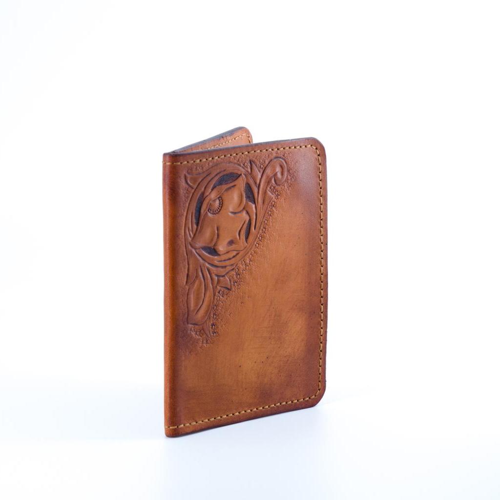 Reisepashülle aus echtes Leder mit Blumen Motiv