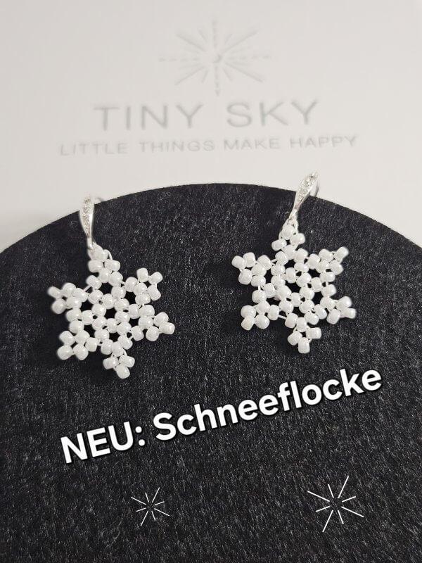 Perlenohrring Schneeflocke