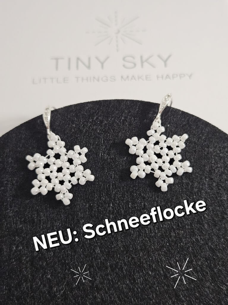 Perlenohrring Schneeflocke
